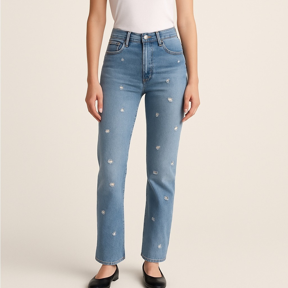 Hollister Women's Blue Straight Leg Jeans